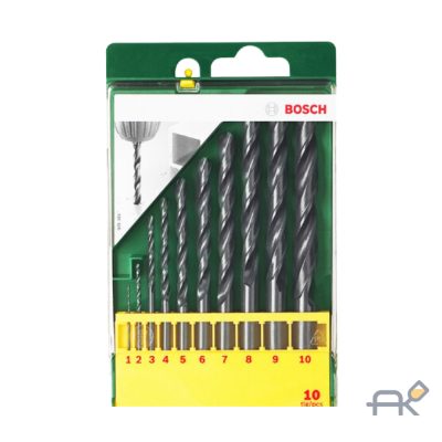 Набор сверл по мет. 10шт 1-10мм (BOSCH) (2607019442)